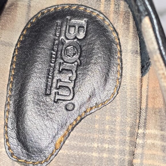 BORN BALLET FLATS BROWN LEATHER ROUND TOE WITH BUCKLE STRAP DESIGN EUC SIZE 10 - Picture 8 of 9